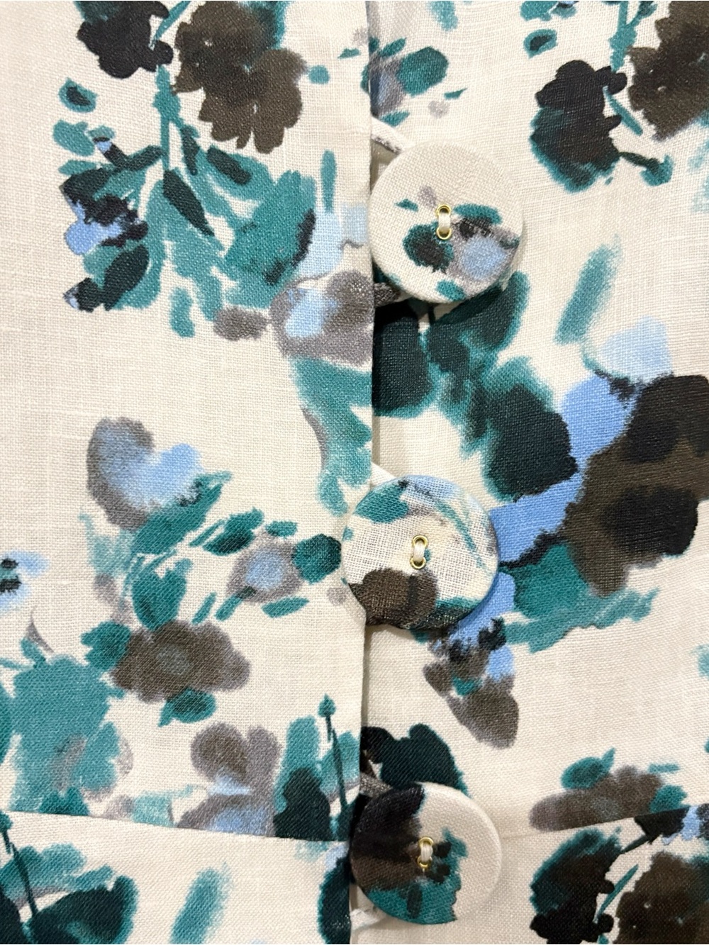 Tuckernuck Hadley Dress S Small 100% Linen Budding Bluebell Floral Midi Blue - Picture 4 of 7